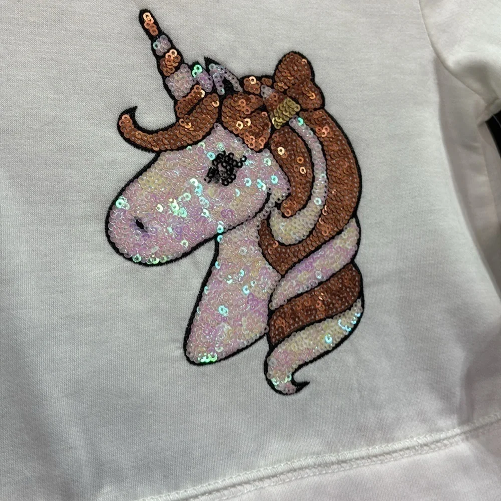 btween 2 pc.Sequin Sparkle Unicorn long sleeve, net ruffle,candy corn leggings - Picture 2 of 5